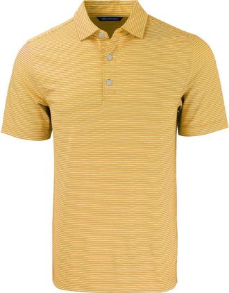 Cutter & Buck Forge Double Stripe Recycled Blend Polo in College Gold/White at Nordstrom, Size Xxx-Large