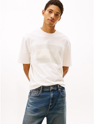 Tommy Hilfiger Mens Tommy Jeans Weathered Flag Logo T-Shirt - White - XXL