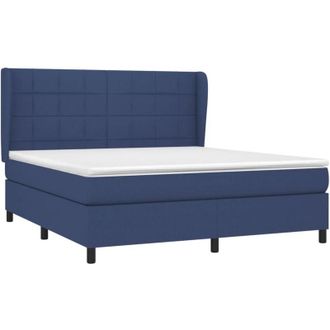 vidaXL Vidaxl - Cama Box Spring Con Colch&oacute;n Tela Azul 180x200 Cm