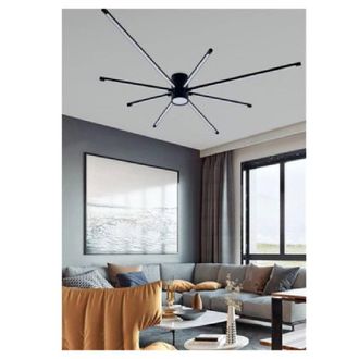 Trade Shop Trade Shop Traesio - Trade Shop - Lampadario Soffitto Led 43w Plafoniera Moderna Nero Luce 6500k 3000k 4000k Pn-27n