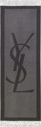 Saint Laurent Cassandre Scarf - Dames - Wintersjaals - Grijs - ONE Size - Accessoires