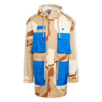 adidas Blue Version Parka Jacket Tan Blue H33494