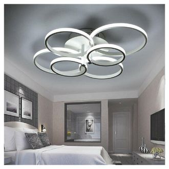 Trade Shop Trade Shop - Plafoniera Led Moderno 6 Anelli Lampadario 51 W Luce Fredda Calda Naturale C08
