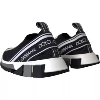 Dolce & Gabbana Black White Slip On Sorrento Sneakers Womens Shoes (Pre-Owned)