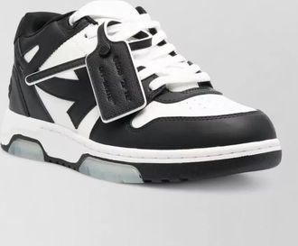 Off-white leather lace-up sneakers