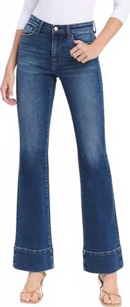 Flying Monkey Skylar High Rise Trouser Hem Jean In Dark Denim