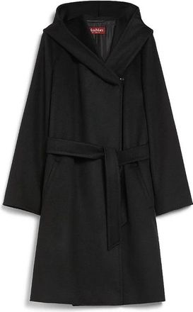 Max Mara Newmang Hooded Coat - Dames - Jas met riem - Zwart - S - Wol - Jassen