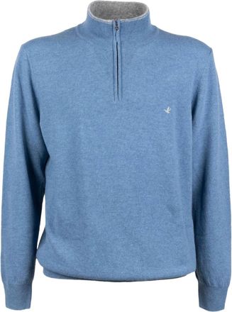 Brooksfield zip-neck sweatshirt - men - Fabric - 48 - Blue