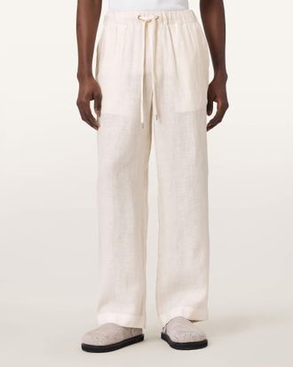 AllSaints Sharp Straight Leg Linen Pants