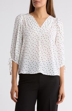 Renee C Polka Dot Top in Ivory at Nordstrom Rack, Size X-Large