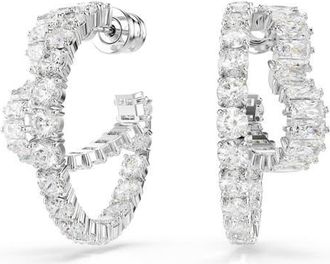 Swarovski Matrix Heart Hoop Earrings in White at Nordstrom