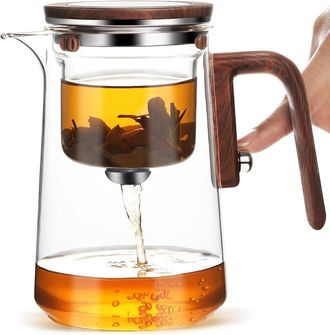 OEM Una Tetera M&aacute;gica De Cristal Con Un Filtro Resistente, F&aacute;cil De Usar E Ideal Para Preparar T&eacute;, Infusiones De Flores Y Mucho M&aacute;s