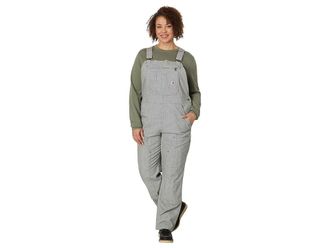 Carhartt Work in Progress Relaxed Fit Denim Striped Bib Overall Womens Overalls One Piece Railroad Stripe : MD Regular, Denim/Cotton