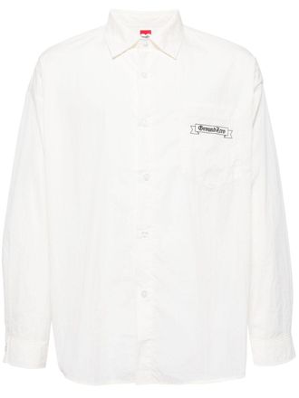 Ground-Zero logo-print long-sleeve shirt - men - Nylon - M - White