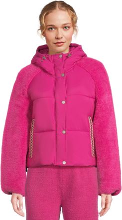 UGG Womens Mykah Uggbraid Puffer Jacket Coat, Chroma Pink, XL