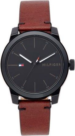 Tommy Hilfiger Leather Strap Watch, 42mm in Black at Nordstrom Rack