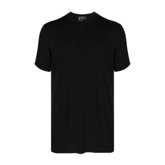 Giorgio Armani T-Shirts, male, Black, Size: 2XL Crew-neck T-shirt