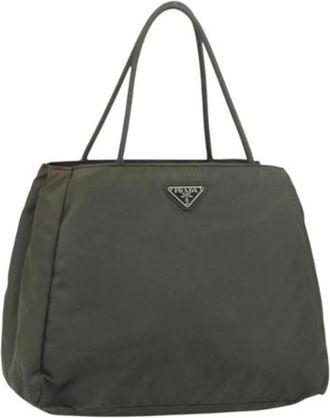 Prada Pre-owned Handbags, female, Green, Size: ONE SIZE Pre-owned Nylon Handbag