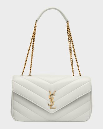 Saint Laurent Loulou Medium YSL Chain Shoulder Bag in Quilted Leather