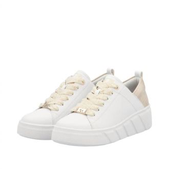 Rieker Womens R-Evolution Carla Sneaker In White/gold