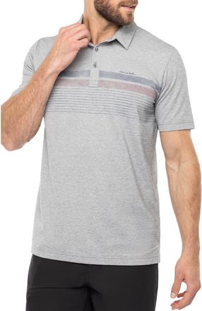 Travis Mathew Captains Table Stripe Piqu&eacute; Polo in Heather Med Grey at Nordstrom Rack, Size Medium