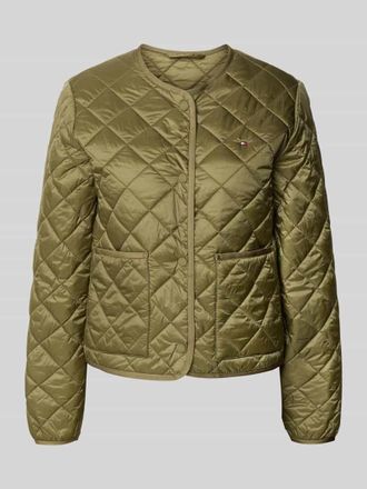 Tommy Hilfiger Regular Fit Steppjacke mit aufgesetzten Eingrifftaschen in Oliv, Gr&ouml;&szlig;e XXL