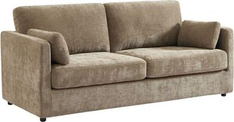 Sweeek Sof&aacute; desenfundable de tela lisa de 2 plazas, pardo