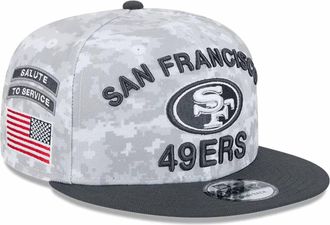 New Era San Francisco 49Ers Salute To Service 9Fifty Snapback Hat In Grey/beige Camo
