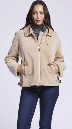 Blue Duck Genuine Shearling Jacket in Beige at Nordstrom, Size X-Small