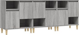 vidaXL Sideboards 3 pcs Grey Sonoma 60x35x70 cm Engineered Wood vidaXL