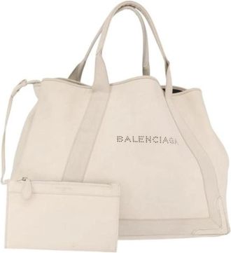 Balenciaga Pre-owned Vintage Tote Bag - Dames - Vintage Shopper - Beige - ONE Size - Leer - Vintage