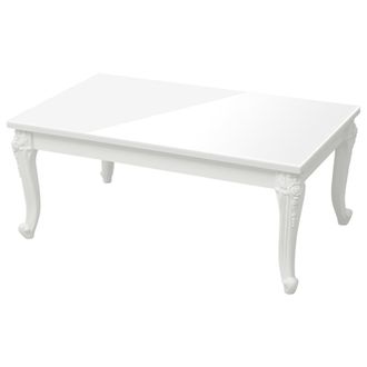 vidaXL Vidaxl - Mesa De Centro Madera De Ingenier&iacute;a Blanco Brillo 100x50x42 Cm