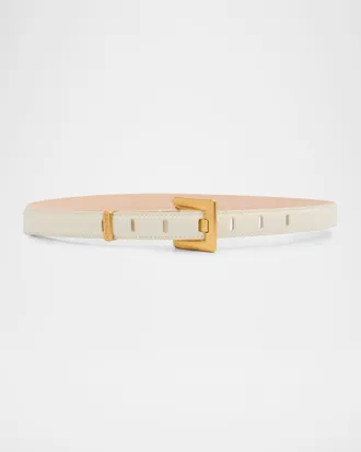 Balmain Anthem Narrow Leather Belt