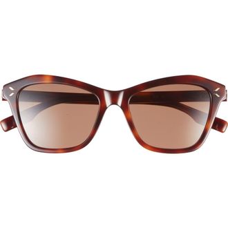 McQ by Alexander McQueen 52mm Cat Eye Sunglasses in Havana Havana Brown at Nordstrom Rack