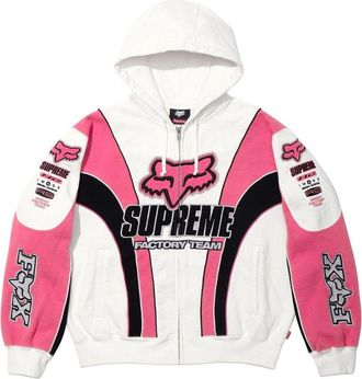 SUPREME x Fox Racing Zip Up Hooded Sweatshirt White FW25SW59-WHITE