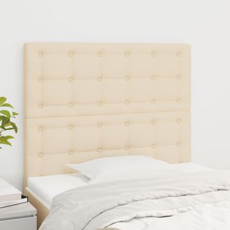 vidaXL Cabeceros 2 Unidades De Tela Color Crema 100x5x78/88 Cm Vidaxl