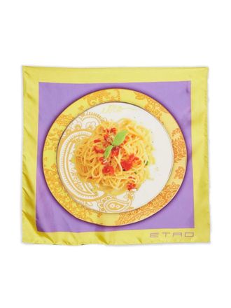 Etro print-detail square-shape scarf - Yellow