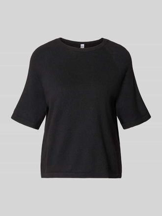 Pieces Regular Fit Strick-Shirt mit kurzem Raglan&auml;rmel Modell BREE in BLACK, Gr&ouml;&szlig;e XL