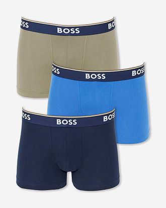 HUGO BOSS 3 Pack Power Trunk - Blue/Beige