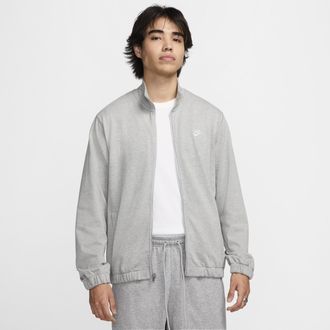 Nike Mens Club Knit Jacket in Grey | FQ3426-063
