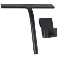 OEM Escobilla De Ducha De Silicona Negra, 21 Cm De Ancho - Con Asa Para Colgar - Escobilla De Ba&ntilde;o Que Elimina La Suciedad Sin Dejar Residuos - Crezuo