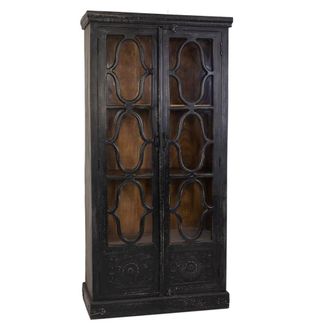 Wanderlust Deco Vitrina de madera negra 100x45x204