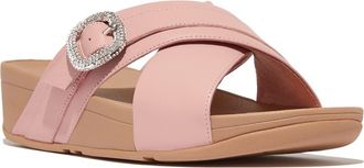 FitFlop Lulu Crystal Buckle Platform Slide Sandal in Soft Blush at Nordstrom Rack, Size 11