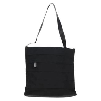 Ferragamo Tweedehands Canvas handtassen - Dames - Pre-owned - Zwart - Maat: ONE Size Leer