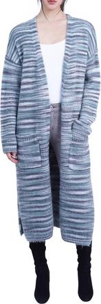 Love Token Pam Open Front Cardigan In Grey