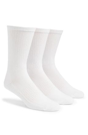 Nordstrom 3-Pack Everyday Cotton Blend Crew Socks in White at Nordstrom