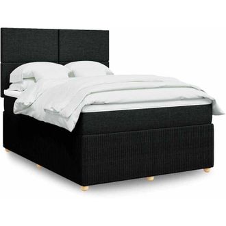 vidaXL Vidaxl - Cama Box Spring Con Colch&oacute;n Tela Negro 140x190 Cm