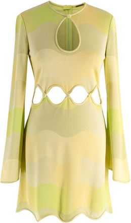 Alexis Chiara Lime Wave Cut Out Dress Size XS