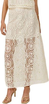 endless rose Textured Open Stitch Midi Skirt in Cream at Nordstrom, Size X-Small