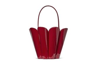Kate Spade New York The Spade Patent Leather The Spade Flower Bucket Bag Shoulder Womens Handbags Dark Scarlet